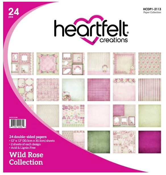 Heartfelt Creations WILD ROSE COLLECTION 12"X12" Paper Pad Scrapbooksrus