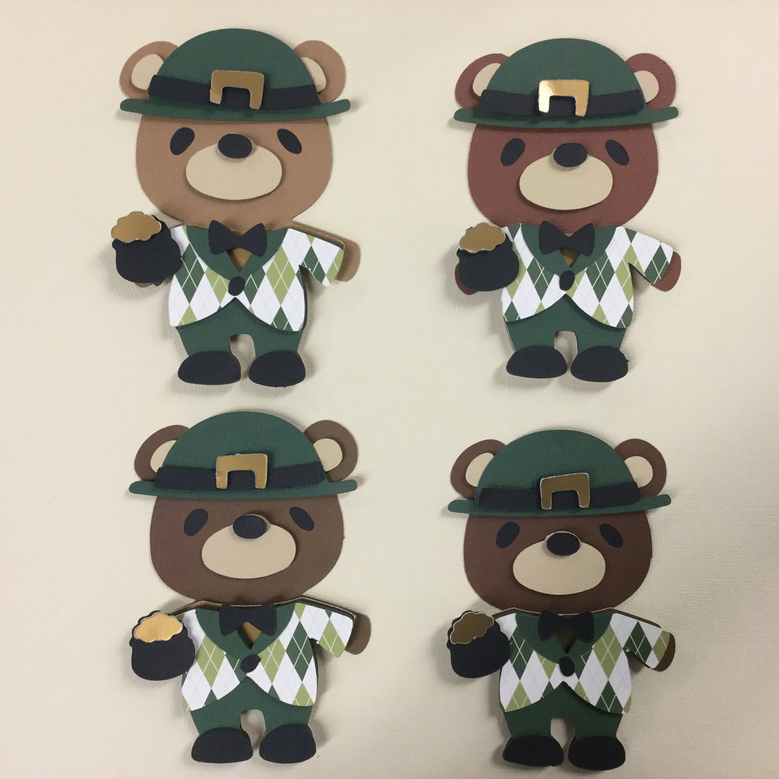 Teddy Bear LEPRECHAUN Die Cut Embellishment Scrapbooksrus