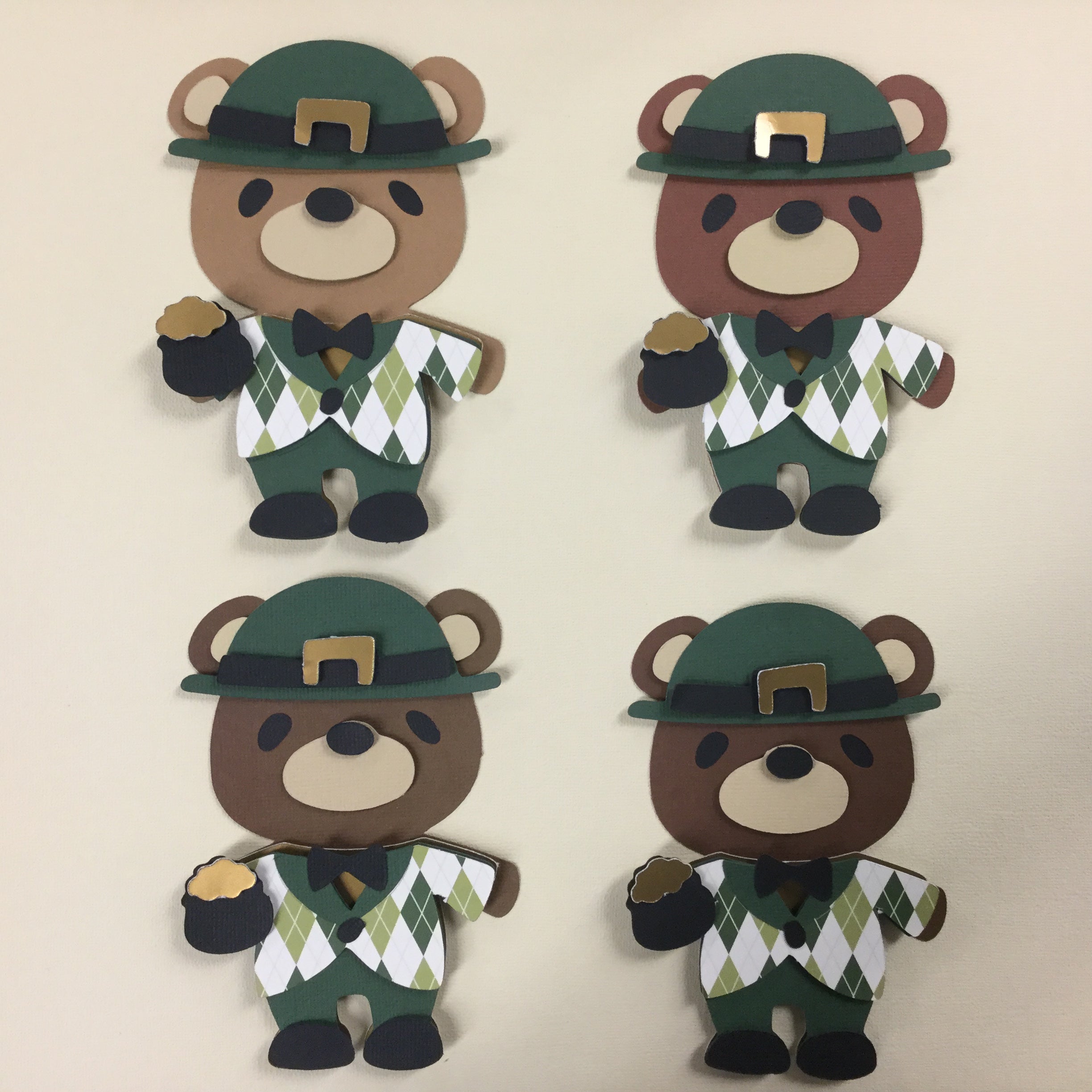 Teddy Bear LEPRECHAUN Die Cut Embellishment Scrapbooksrus