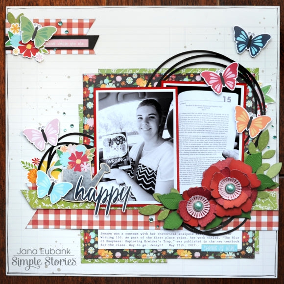 Simple Stories Springtime WELCOME SPRING 12x12 Scrapbook Paper