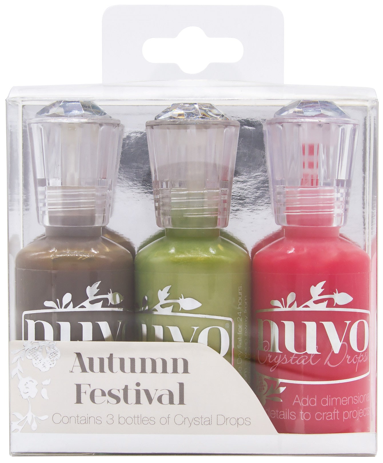 Nuvo Crystal Drops AUTUMN FESTIVAL 3D Gloss Enamel Dots 1oz 3 Bottles Scrapbooksrus