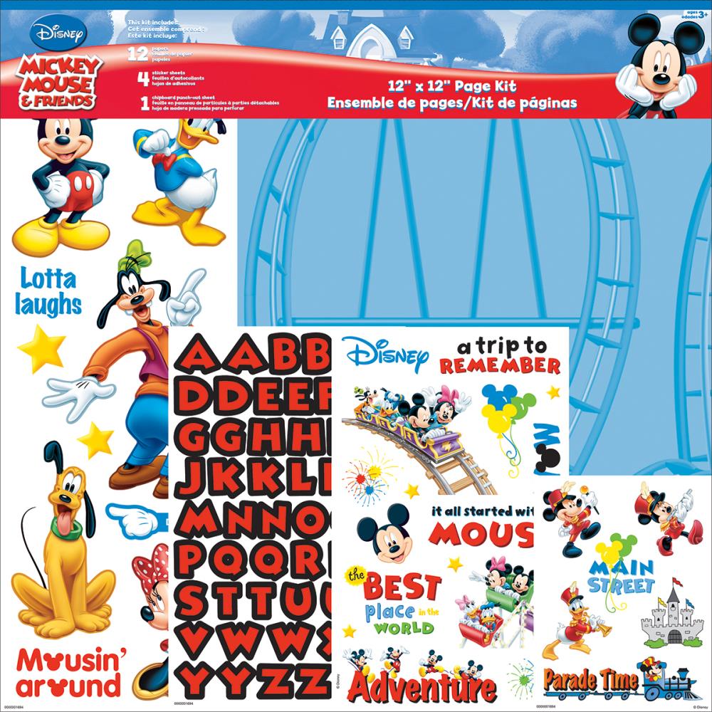 Disney MICKEY MOUSE &amp; FRIENDS 12”x12” Scrapbook Page Kit