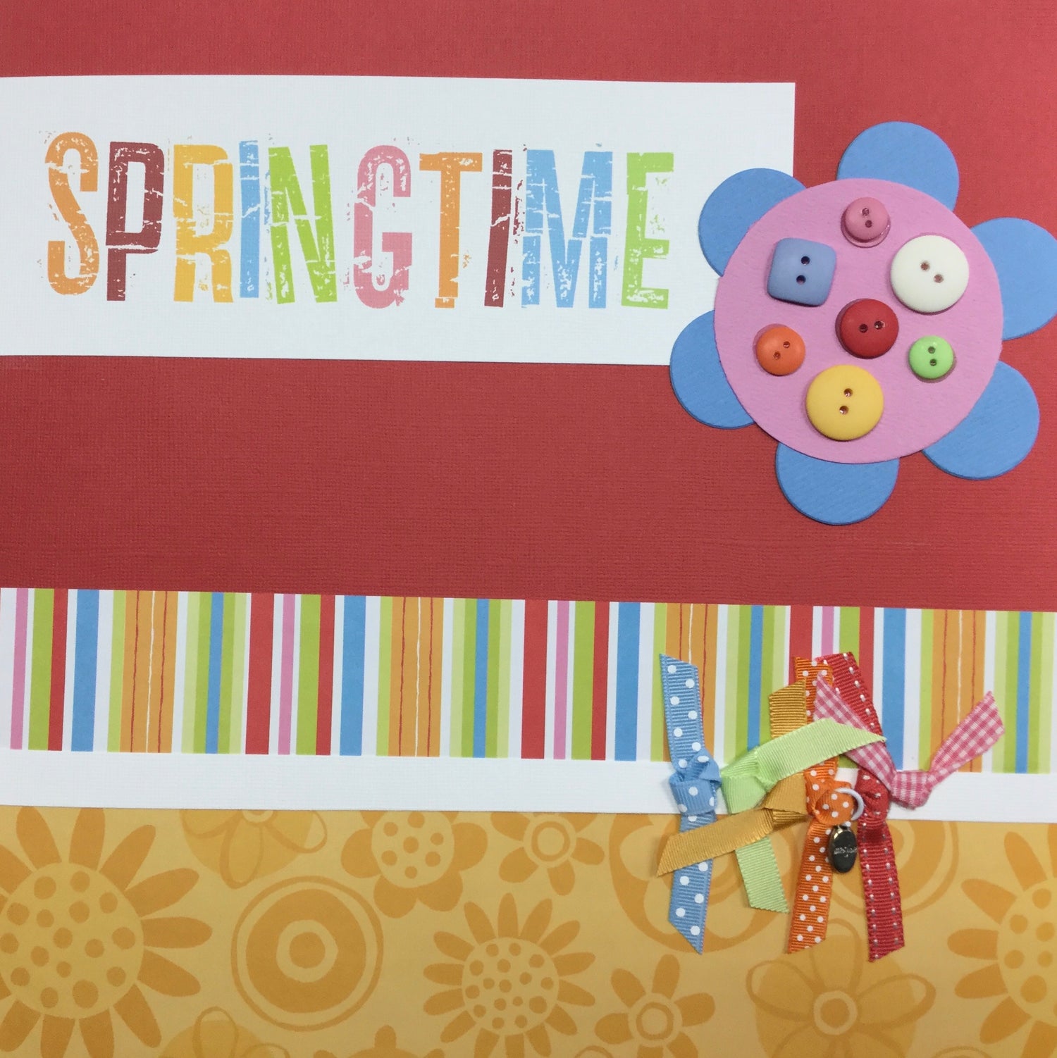 Premade Pages SPRINGTIME 12"X12" Scrapbook Page Scrapbooksrus
