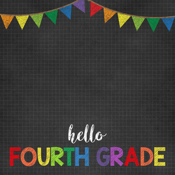 HELLO SCHOOL 12"X12" Paper Kît 14pc Scrapbook Customs Scrapbooksrus