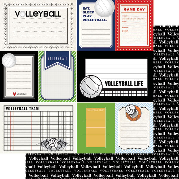 VOLLEYBALL DS SPORTS JOURNAL 12x12 Scrapbook Paper Scrapbooksrus