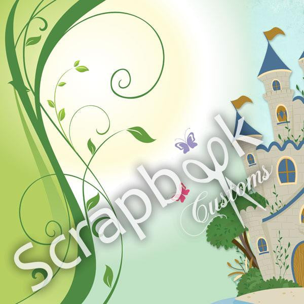 Disney FAIRYTALE CASTLE 12&quot;X12&quot; Scrapbook 2 Paper Sheet - Scrapbooksrus