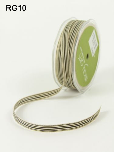 May Arts 3/8" Grosgrain IVORY STRIPED RIBBON 1 yard yd - Scrapbook Kyandyland