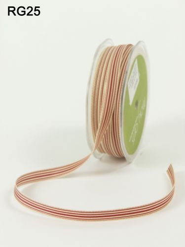 May Arts 3/8" Grosgrain IVORY STRIPED RIBBON 1 yard yd - Scrapbook Kyandyland