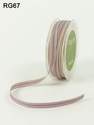 May Arts 3/8" Grosgrain IVORY STRIPED RIBBON 1 yard yd - Scrapbook Kyandyland