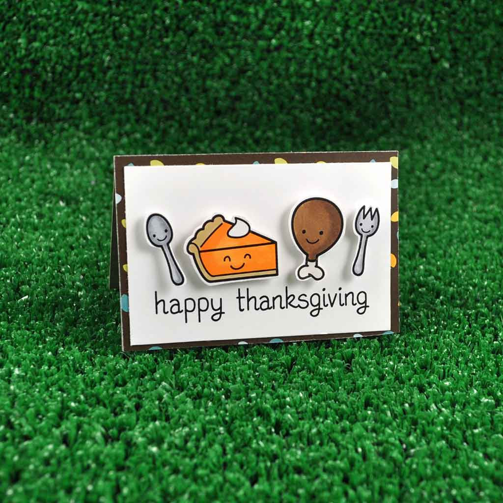 Lawn Fawn HAPPY FEAST Thanksgiving Harvest Clear Stamps 4"X3"