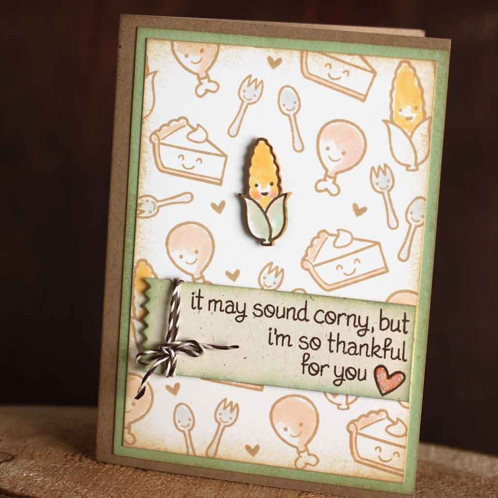 Lawn Fawn HAPPY FEAST Thanksgiving Harvest Clear Stamps 4"X3"