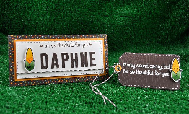 Lawn Fawn HAPPY FEAST Thanksgiving Harvest Clear Stamps 4"X3"