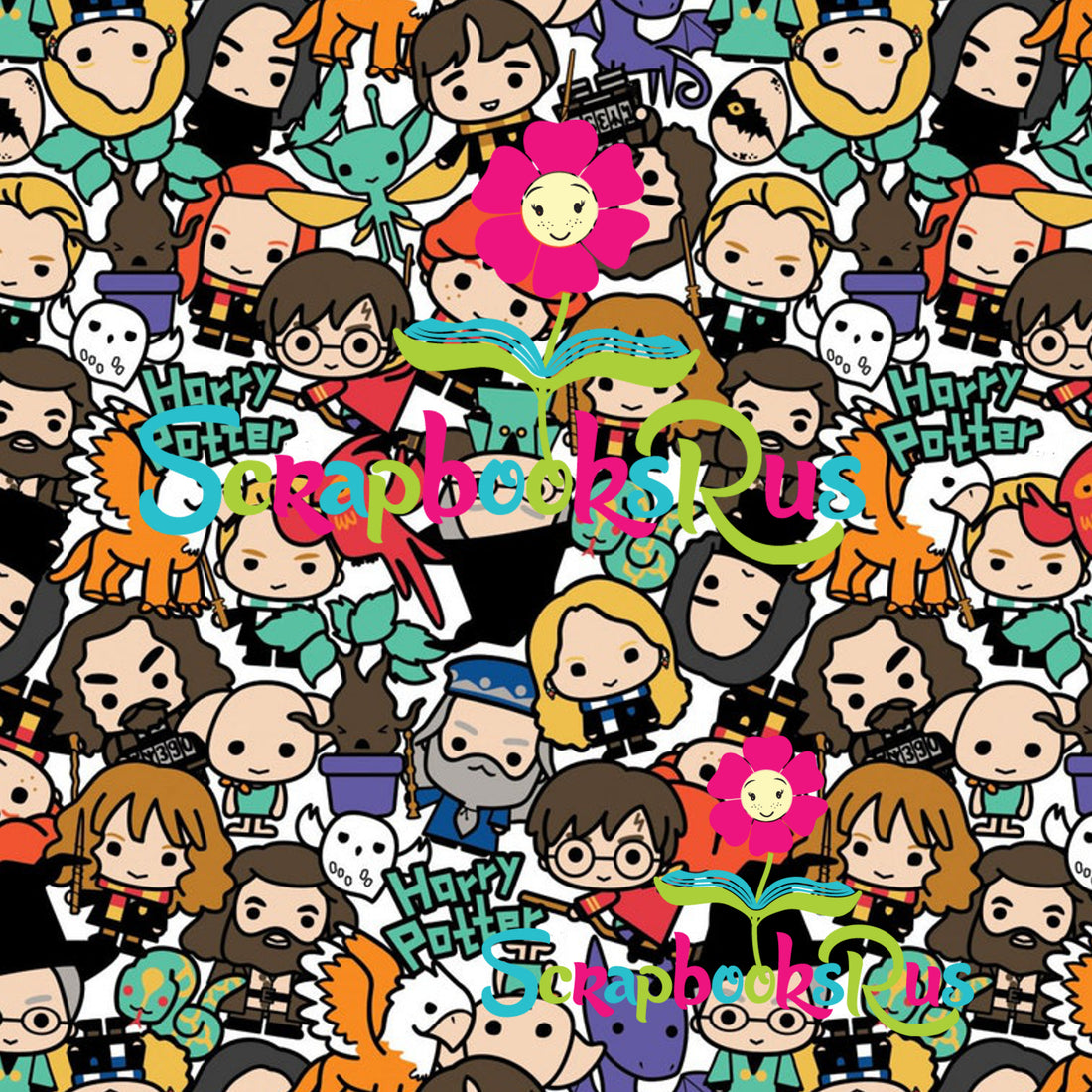 Harry Potter KAWAII CHARACTERS 12"X12" Scrapbook Paper Scrapbooksrus Las Vegas Largest Scrapbook Store