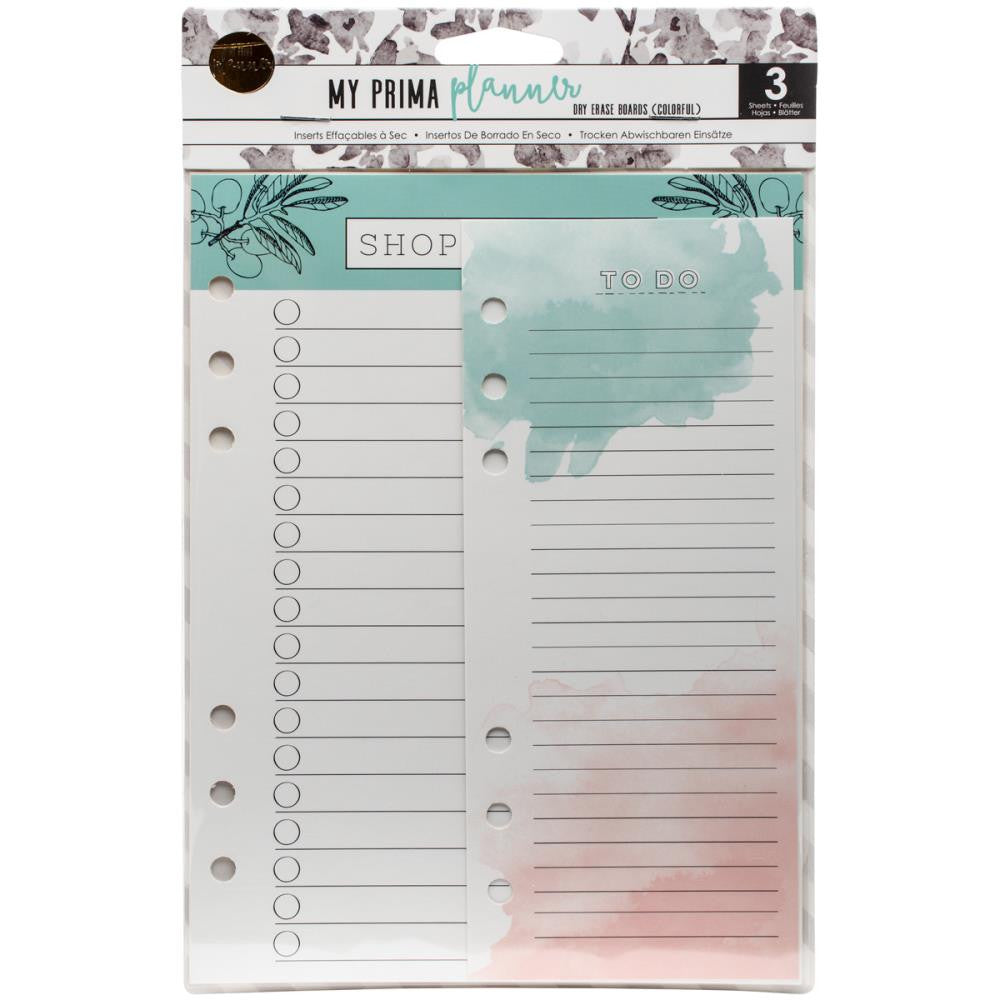 My Prima Planner DRY ERASE BOARDS Colorful 3pc