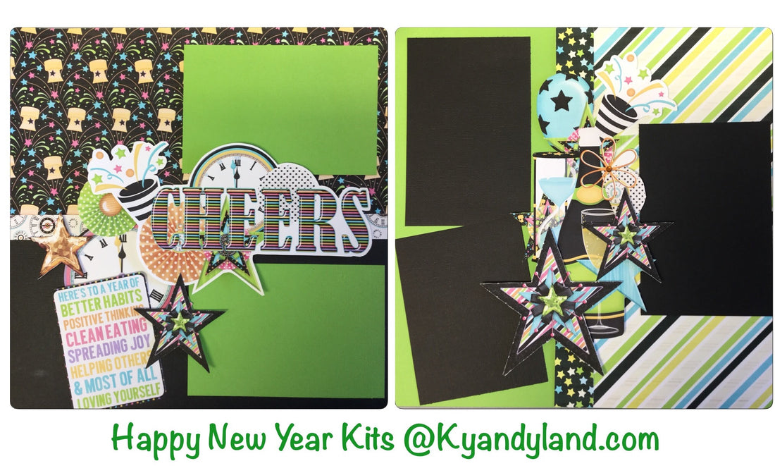 Page Kit (2) 12X12 NEW YEAR CHEERS Scrapbook @Scrapbooksrus