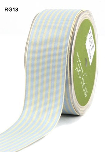 May Arts IVORY STRIPES 1.5" Ribbon 1 yard yd - Scrapbook Kyandyland