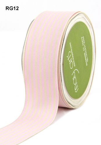 May Arts IVORY STRIPES 1.5" Ribbon 1 yard yd - Scrapbook Kyandyland