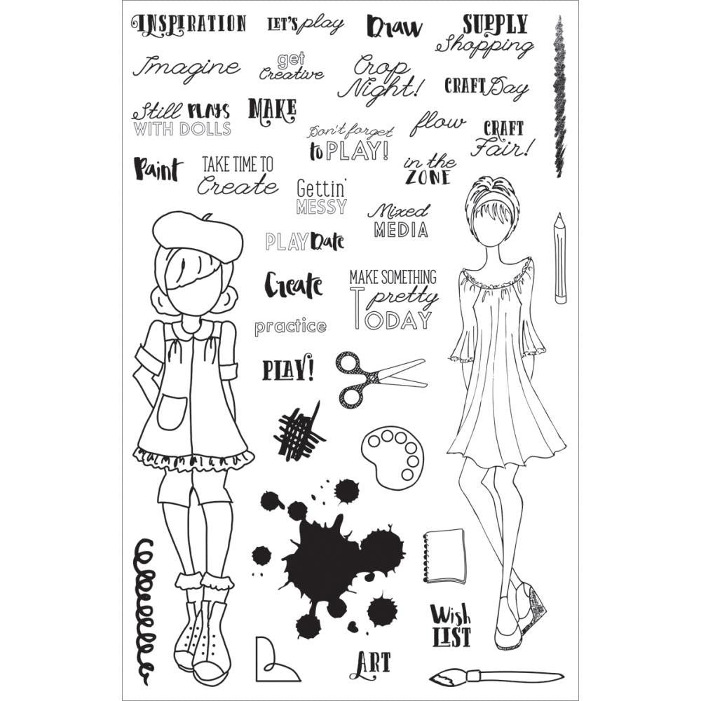 Prima Planner CRAFT DAY Clear Cling Stamps 4&quot;X6&quot;