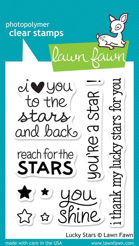 Lawn Fawn LUCKY STARS LF514 Clear Stamps 4"X3"