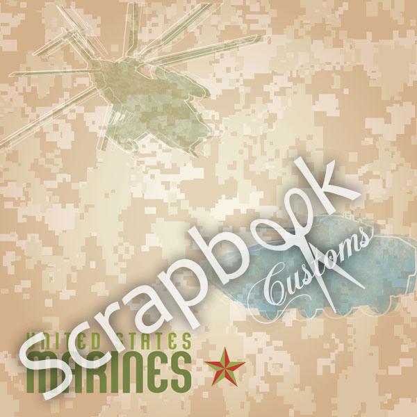 Scrapbook Customs 6pc MARINES SCRAPBOOK KIT 12"X12" Papers 1C