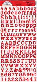 Doodlebug Mini Just My Type LADYBUG Alphabet Stickers
