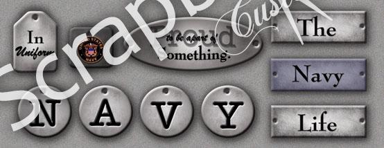 Scrapbook Customs US NAVY Antiqued Metallic 6"x12” Sticker