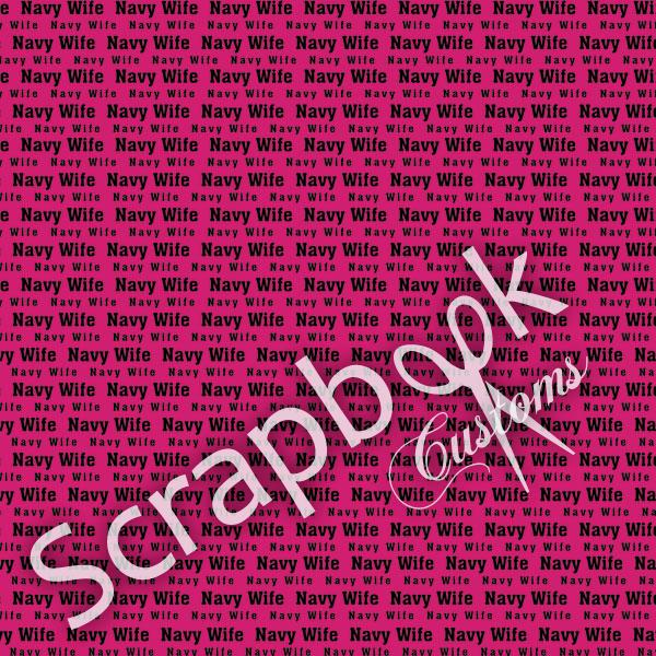 Scrapbook Customs NAVY WIFE 1B 12"x12” 5pc Scrapbook Papers