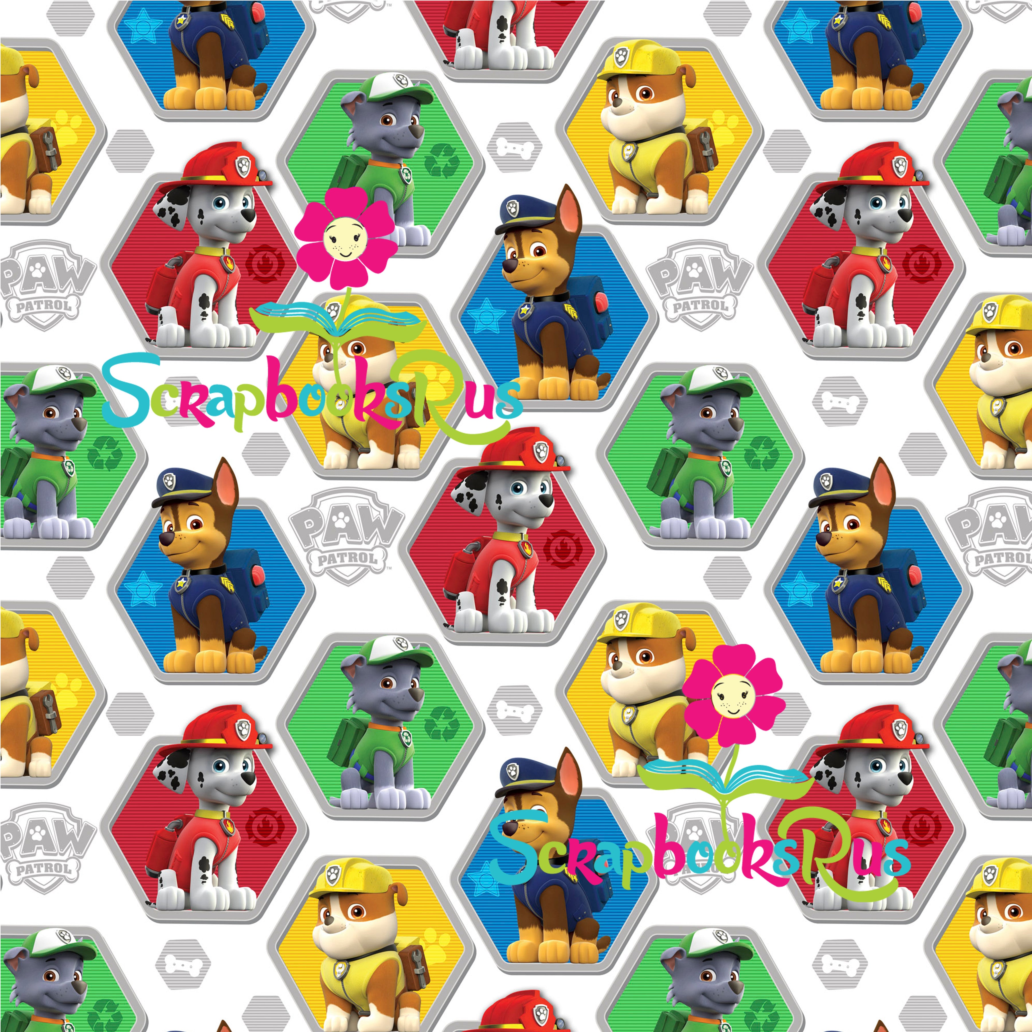 Paw Patrol HEXAGON 12"X12" Scrapbook Paper