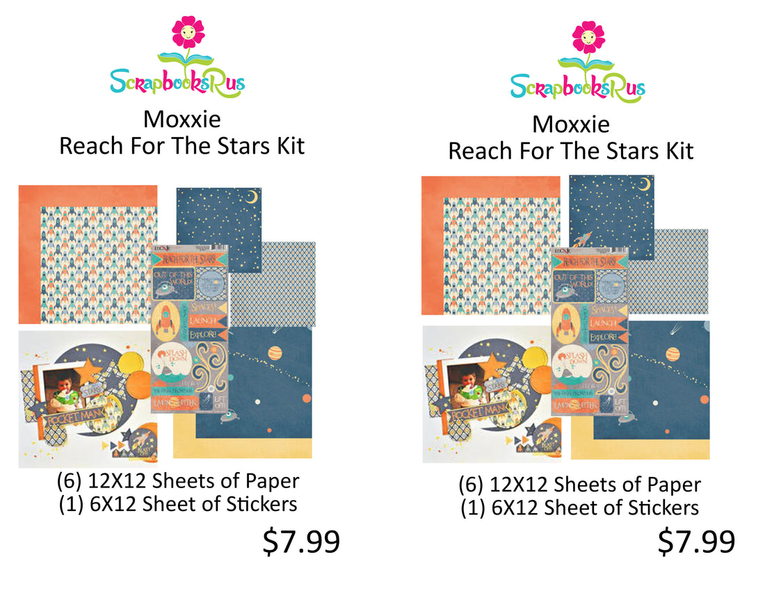 Moxxie REACH FOR THE STARS 12&quot;X12&quot; Paper Kit 7pc