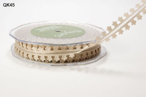 May Arts 3/4" SHEER DAISY EDGE RIBBON Trim 1 yard yd - Scrapbook Kyandyland