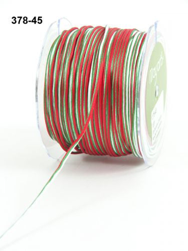 May Arts SATIN STRING STRIPED Ribbon Trim 1 yard yd - Scrapbook Kyandyland