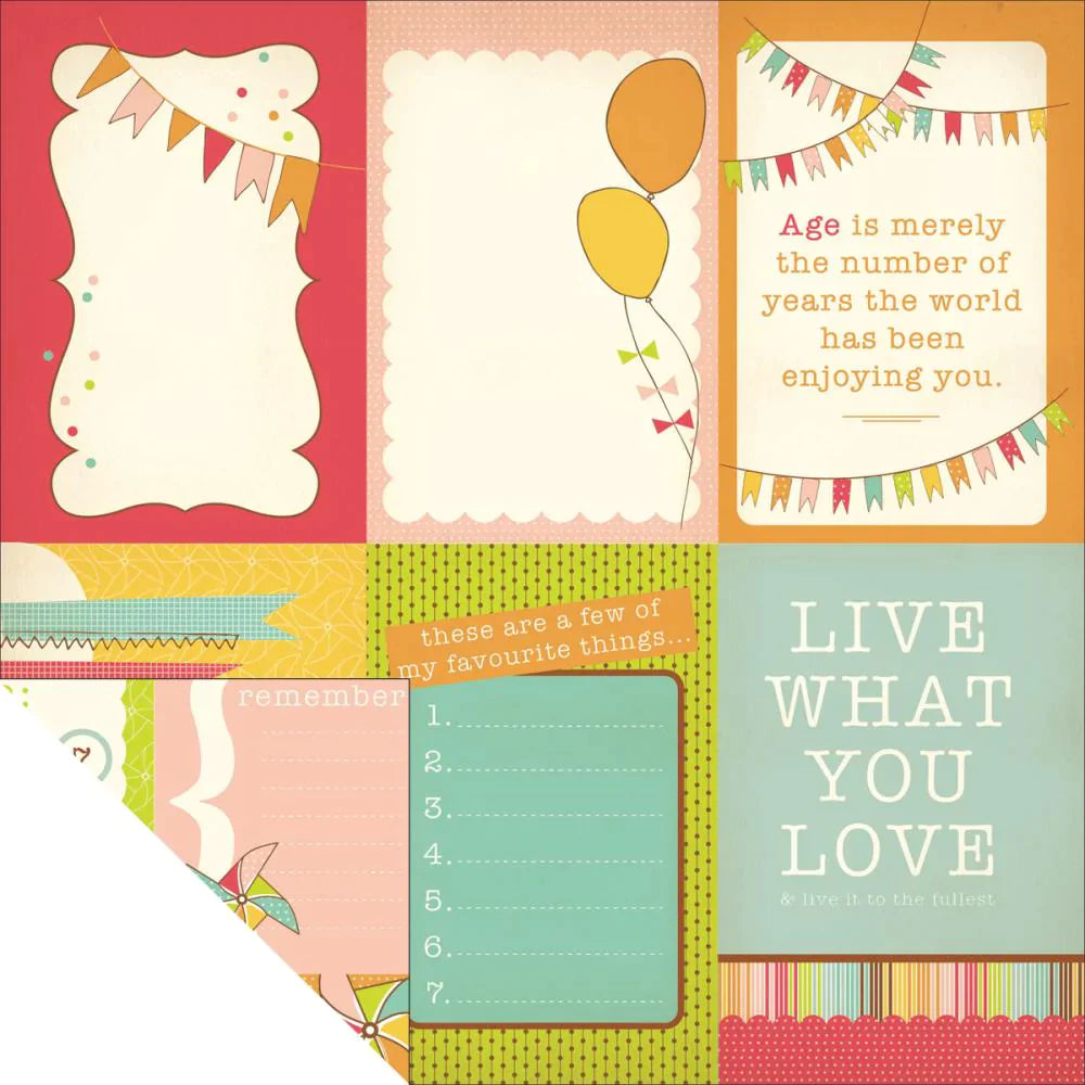 Kaisercraft SAVE THE DATE Birthday 12"X12" Sheet - Scrapbook Kyandyland