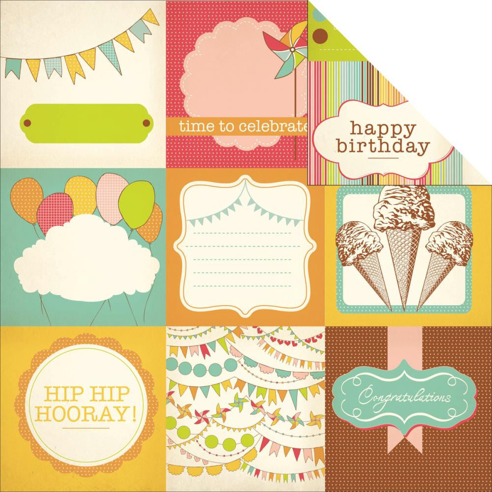 Kaisercraft SAVE THE DATE Birthday 12"X12" Sheet - Scrapbook Kyandyland