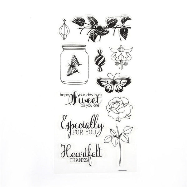 Studio Light • Blooming Butterfly Clear Stamps Lilac Flowers