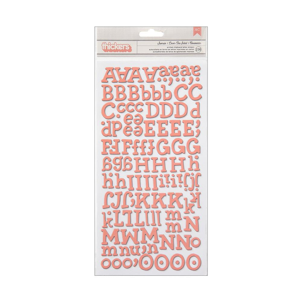 American Crafts Thickers Amy CUT OUT Pink Letter Stickers DAMAGED - Scrapbooksrus