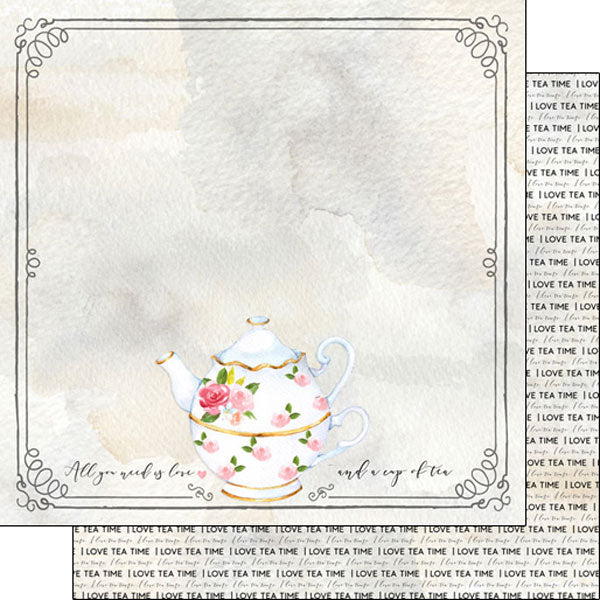 I LOVE TEA Kit 12"X12" Scrapbook Paper Stickers 3pc Scrapbooksrus