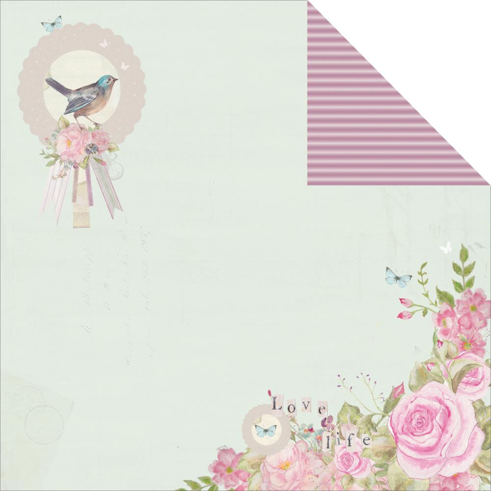 Kaisercraft TRUE ROMANCE 12"X12" Scrapbook Cardstock Sheet