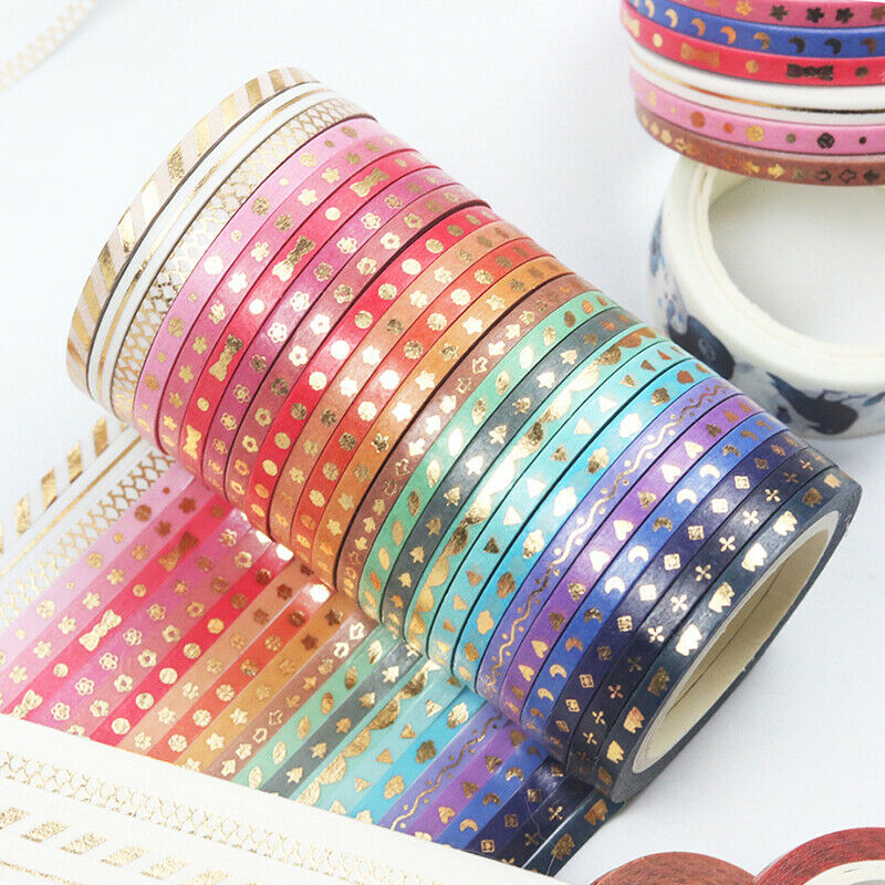 Scrapbooksrus Skinny Gold Foil Decorative Washi Tape 24 Rolls