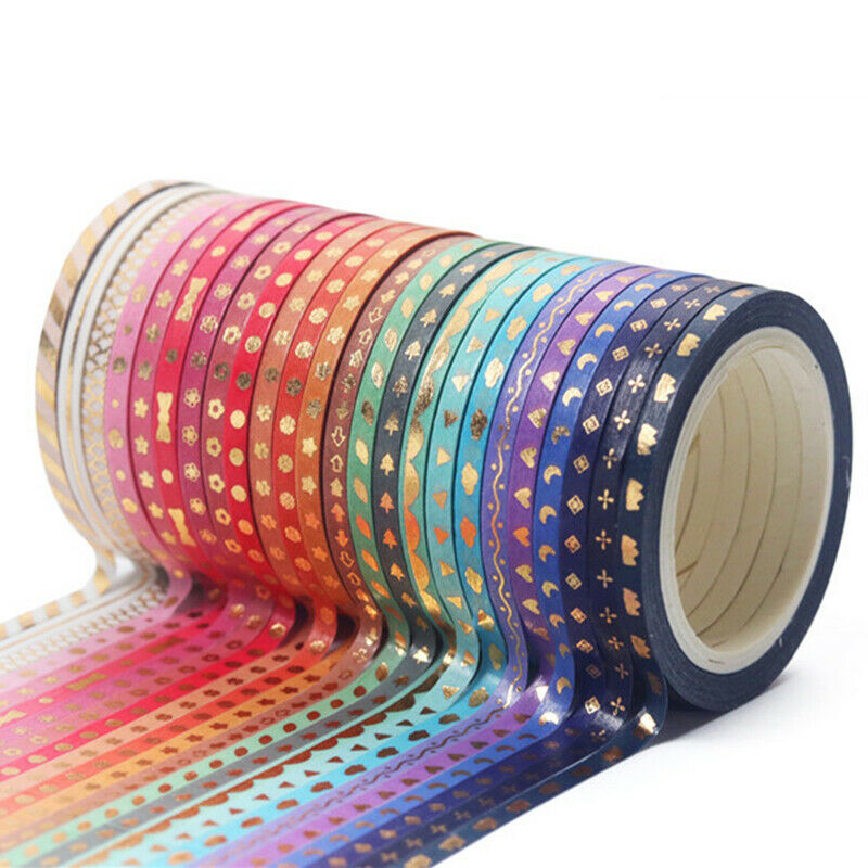 Scrapbooksrus Skinny Gold Foil Decorative Washi Tape 24 Rolls