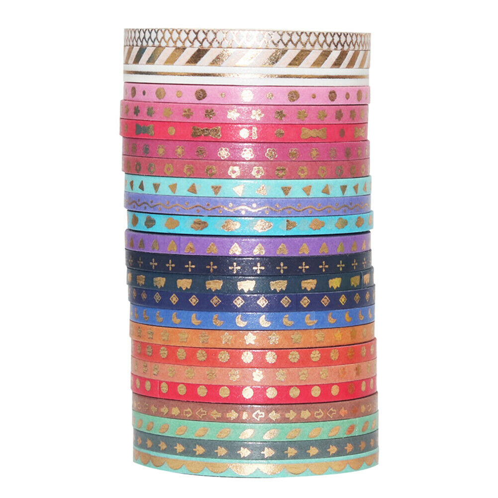 Scrapbooksrus Skinny Gold Foil Decorative Washi Tape 24 Rolls