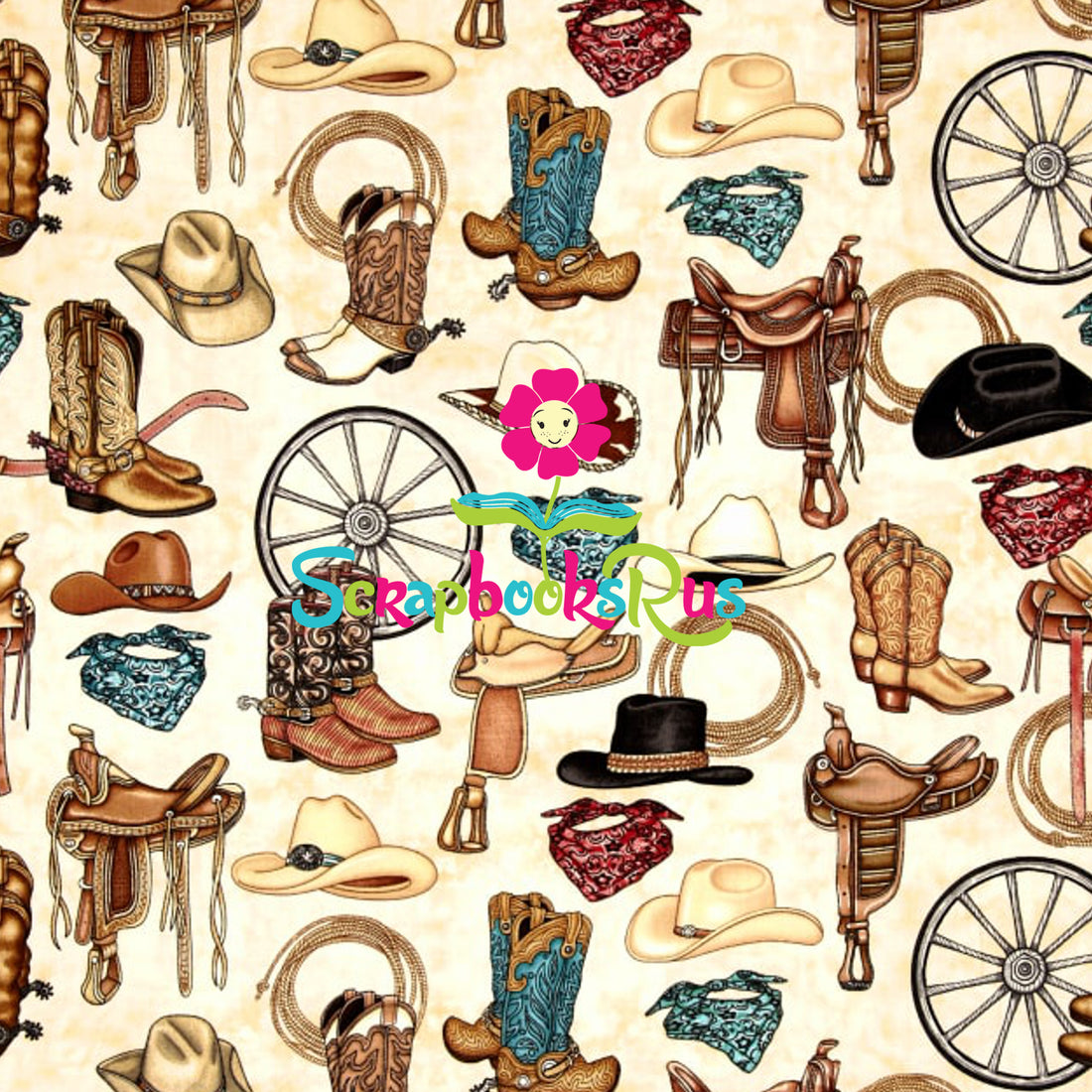 WESTERN COWBOY Wild West 12"x12" Scrapbook Paper