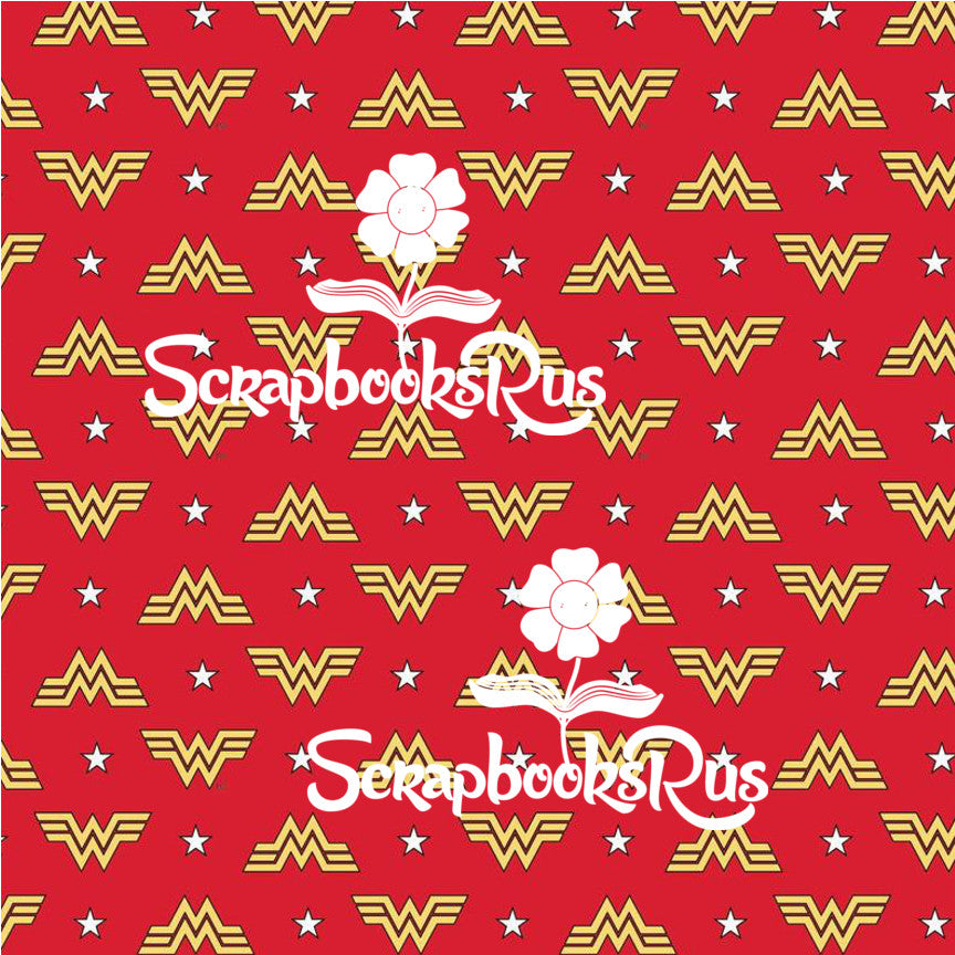 Wonder Woman CLASSIC LOGO RED 12"X12" DC Scrapbook Paper