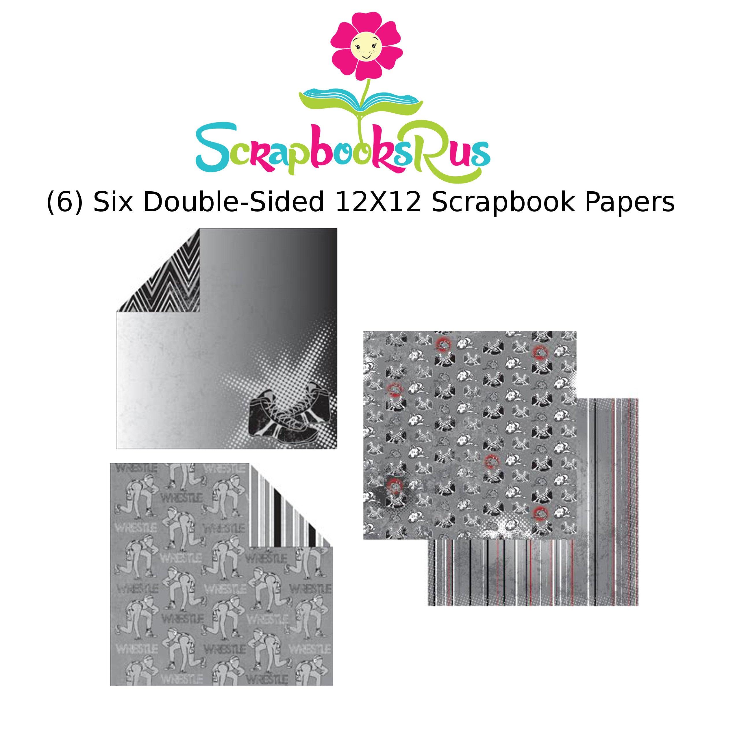 Wrestling Moxxie BORN TO WRESTLE 12"X12" Scrapbook Paper 6pc Kit