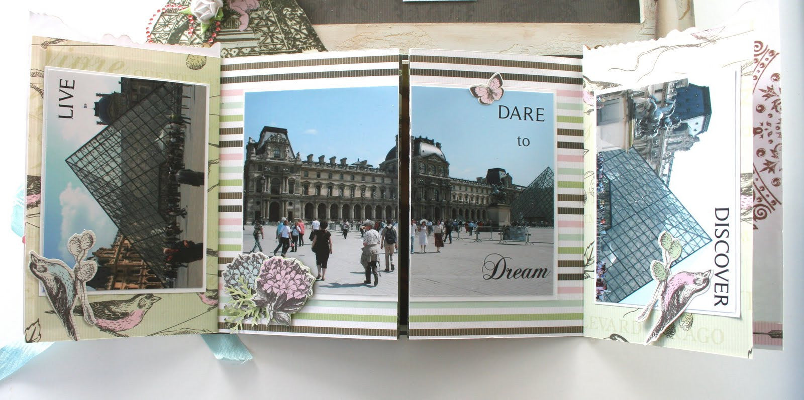 Kaisercraft Bonjour NOTRE DAME 12"X12" Stripe Sheet - Scrapbook Kyandyland