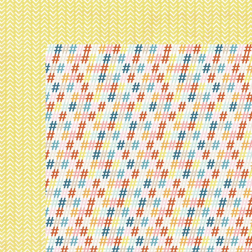 MME Cut Paste HASHTAG Paper 12"X12" Presh Right 1pc Scrapbooksrus