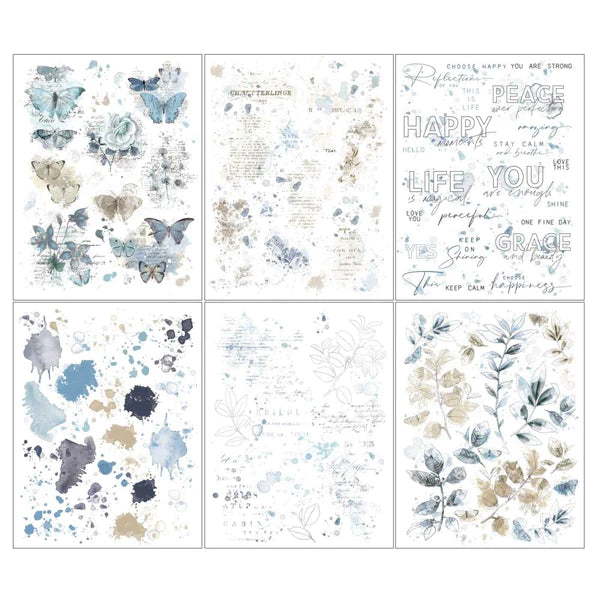 49 and Market Vintage Artistry 6”X8” SERENITY RUB-ON Transfer Set