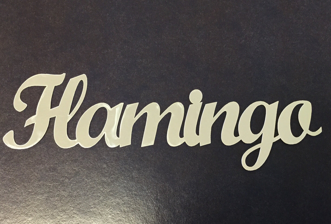 FLAMINGO Silver Title Travel Laser Cuts 3"X12" 1pc Scrapbooksrus