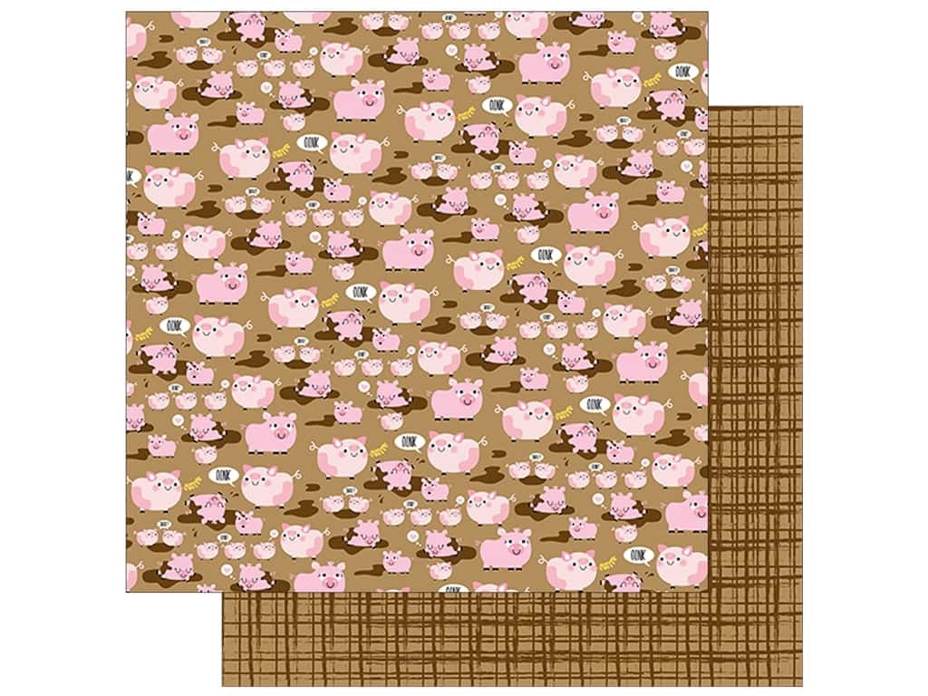 Bella Blvd Barnyard OINK OINK 12"X12" Scrapbook Paper