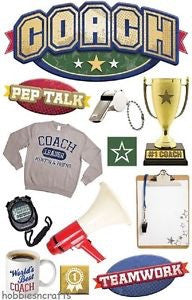 Paper House SPORTS 3D Stickers 4.5"x 7" - Scrapbook Kyandyland