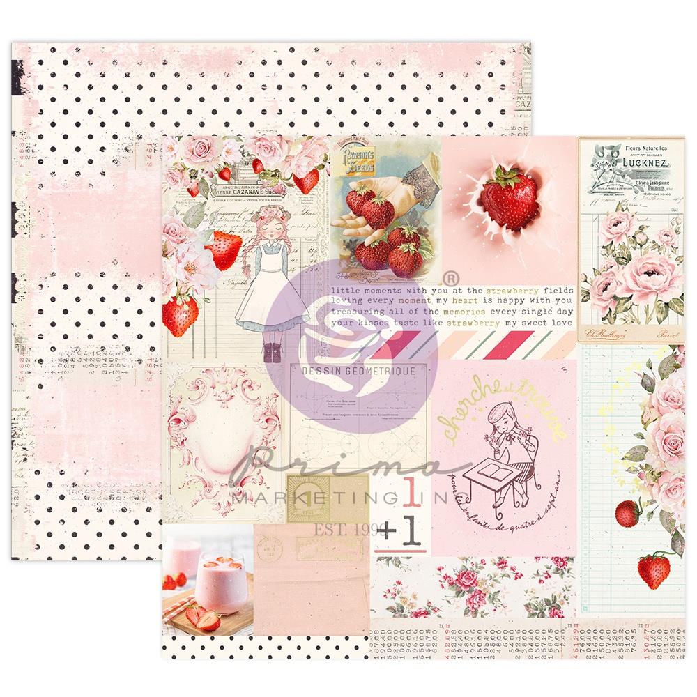 Prima STRAWBERRY MILKSHAKE 12"X12" PAPER PAD With Foil 24 sheets Shop at Scrapbooksrus Scrapbook Store Las Vegas